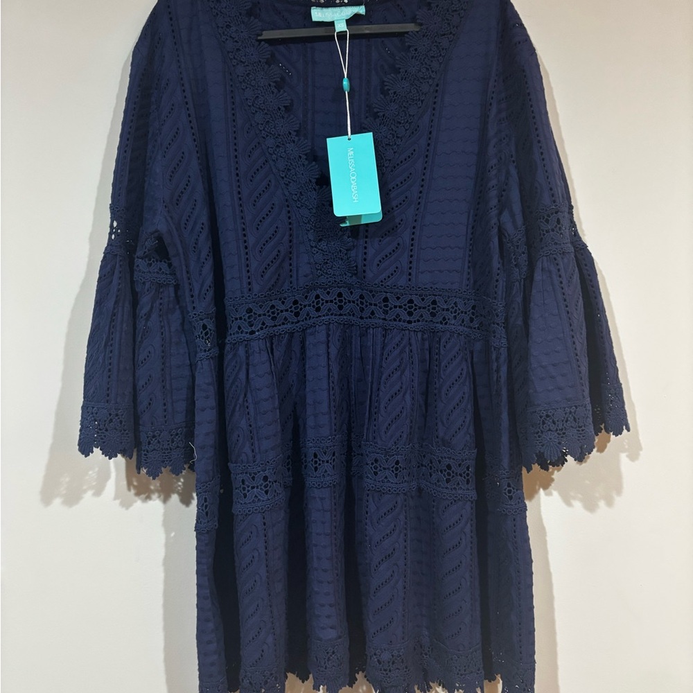 Melissa Odabash Deep Blue Lace Top
